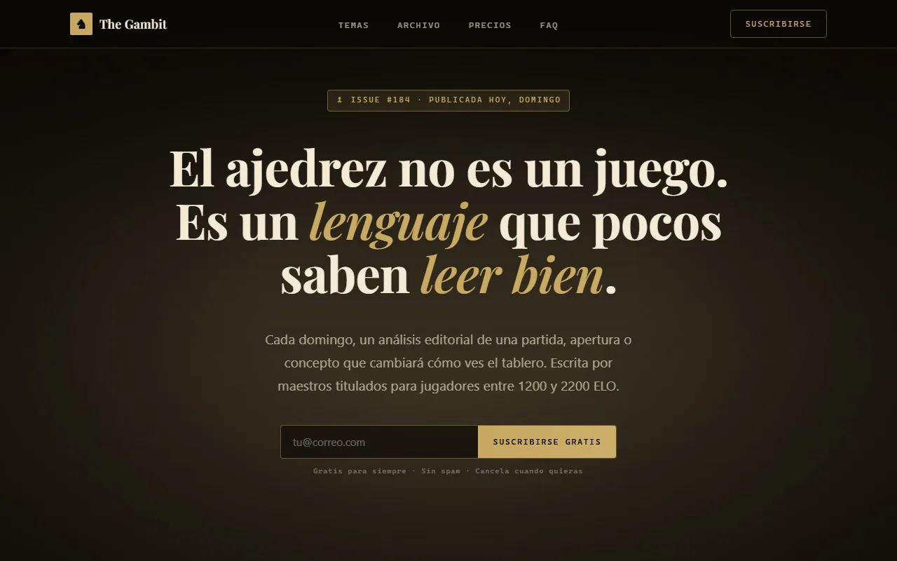 Captura de la plataforma web de ajedrez interactiva desarrollada por MISTEREIA, con tablero visual y diseño responsive